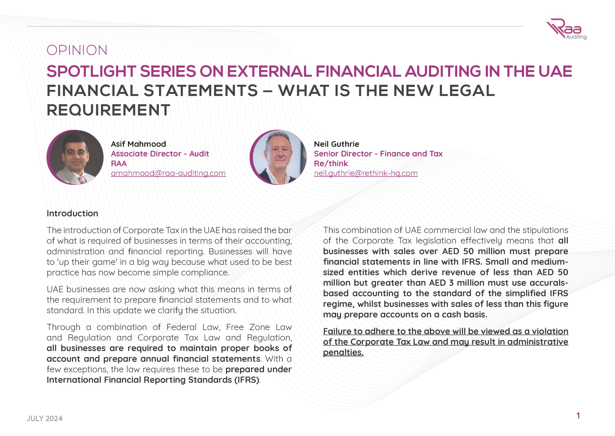 Spotlight series on external financial auditing in the uae - financial statements - what is the new legal requirment - 23.07.24_Page_1